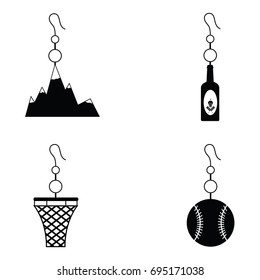 earrings icon set