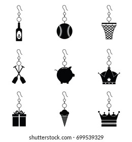 earrings icon set