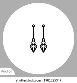 Earrings icon sign vector,Symbol, logo illustration for web and mobile