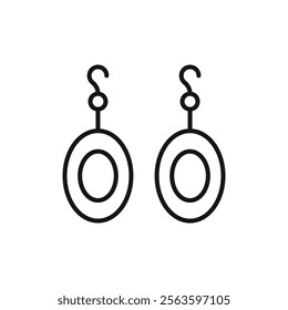 Earrings icon Simple thin line flat symbol