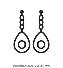 Earrings icon Simple thin outline