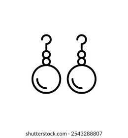 Earrings icon symbol collection on white background.