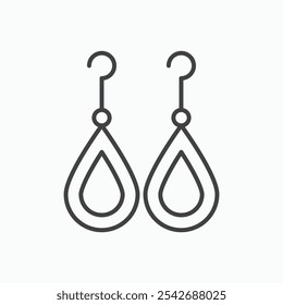 Earrings icon in thin black lines