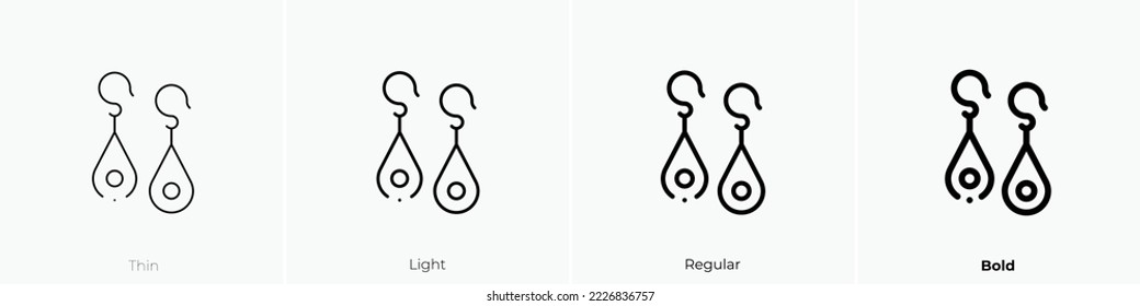 earrings icon. Thin, Light Regular And Bold style design isolated on white background