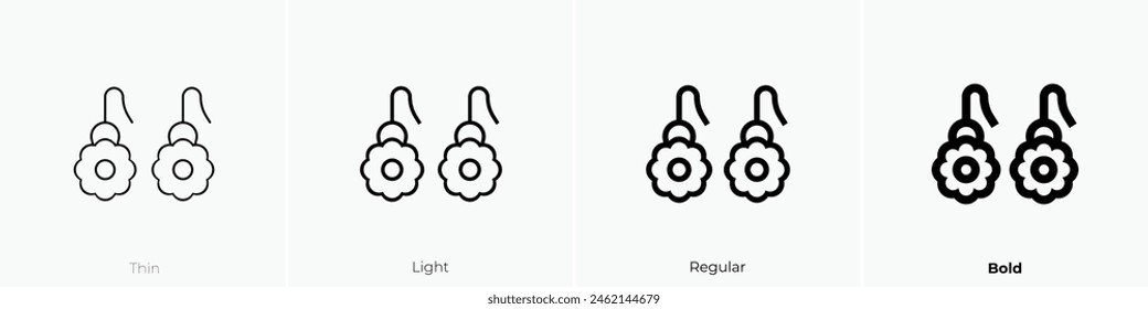 earrings icon. Thin, Light Regular And Bold style design isolated on white background