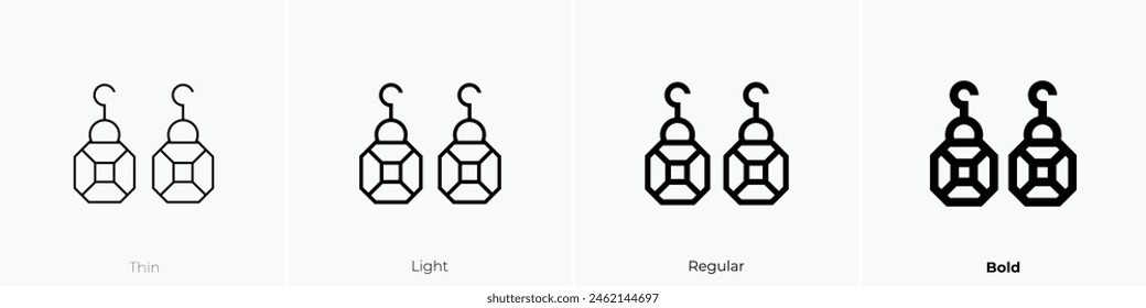 earrings icon. Thin, Light Regular And Bold style design isolated on white background