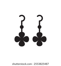 Earrings icon Thin line flat illustration