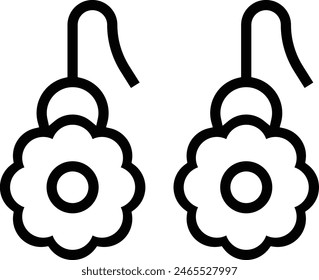 earrings icon. Thin linear style design isolated on white background