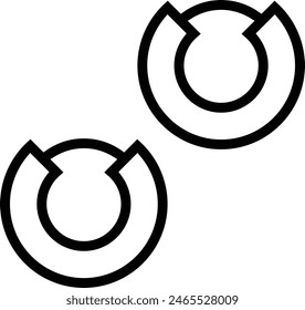earrings icon. Thin linear style design isolated on white background