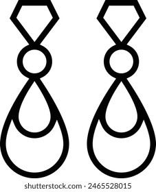 earrings icon. Thin linear style design isolated on white background