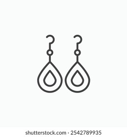 Earrings icon in thin outlined.