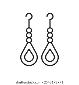 Earrings icon. thin stroke and solid.