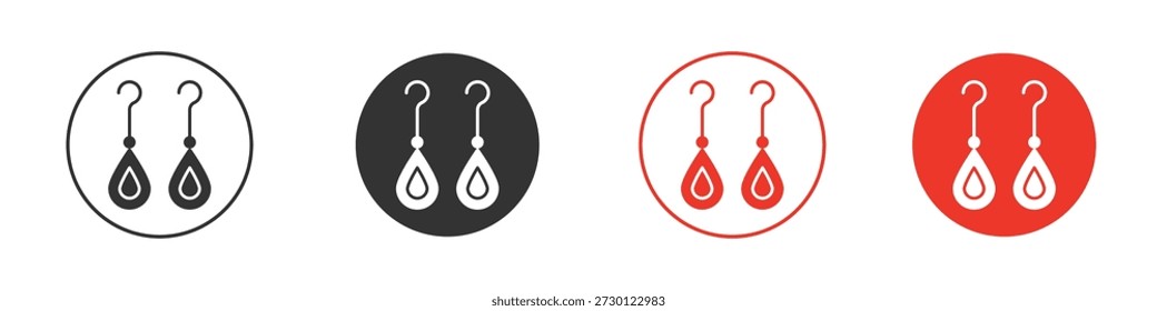 Ícone de brincos para ui ou ux isolado em branco para aplicativo móvel, editável