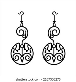 Earrings Icon, Earrings Vector Art Illustration