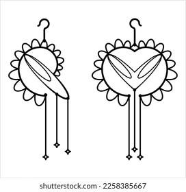 Earrings Icon, Earrings Vector Art Illustration