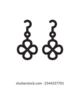 Earrings icon Vector flat thin line illustration