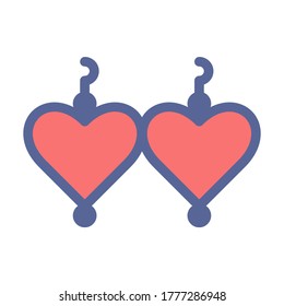 earrings icon vector illustration filled outline style. mother's day icon set.