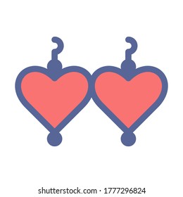 earrings icon vector illustration filled outline style. mother's day icon set.
