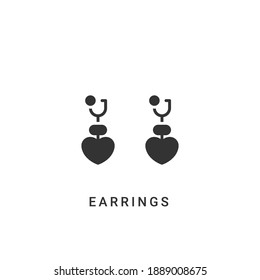 ilustración vectorial de icono de pendientes. diseño de glifos de icono de aretes.