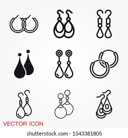 Earrings icon. Vector illustration of pearl earrings vector icon for web design isolated on white background