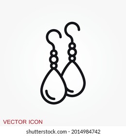 Earrings icon. Vector illustration of pearl earrings vector icon