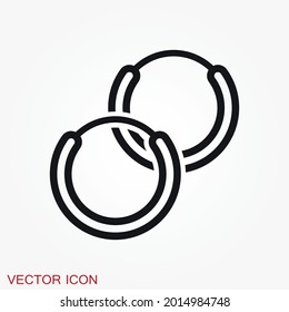 Earrings icon. Vector illustration of pearl earrings vector icon