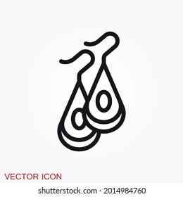 Earrings icon. Vector illustration of pearl earrings vector icon