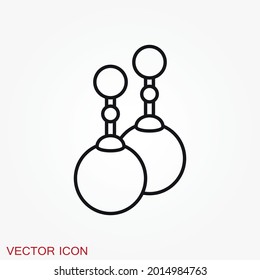 Earrings icon. Vector illustration of pearl earrings vector icon