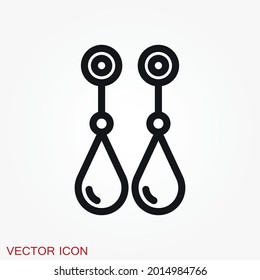 Earrings icon. Vector illustration of pearl earrings vector icon