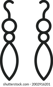 Earrings icon vector image. Can also be used for Clothes and Accessories. Suitable for mobile apps, web apps and print media.