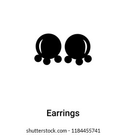 Earrings icon vector isolated on white background, logo concept of Earrings sign on transparent background, filled black symbol