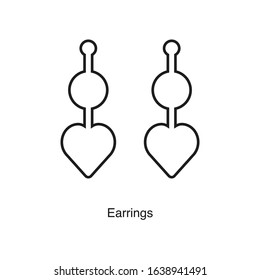 Earrings icon vector on white background. Black icon illustration