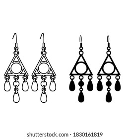 Ohrringe Symbol Vektorset. Sammlung von Schmuckbeschriftungen.