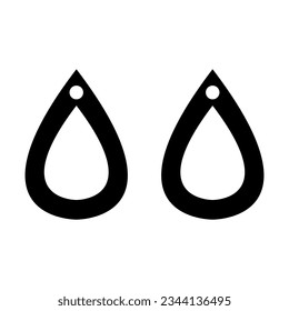 Earrings icon vector set. Teardrop earrings illustration sign collection. Bijouterie symbol or logo.