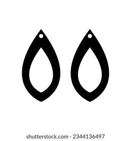 Earrings icon vector set. Teardrop earrings illustration sign collection. Bijouterie symbol or logo.