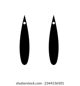 Earrings icon vector set. Teardrop earrings illustration sign collection. Bijouterie symbol or logo.
