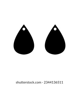 Earrings icon vector set. Teardrop earrings illustration sign collection. Bijouterie symbol or logo.