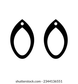 Earrings icon vector set. Teardrop earrings illustration sign collection. Bijouterie symbol or logo.