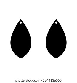 Earrings icon vector set. Teardrop earrings illustration sign collection. Bijouterie symbol or logo.