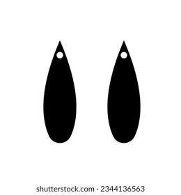 Earrings icon vector set. Teardrop earrings illustration sign collection. Bijouterie symbol or logo.