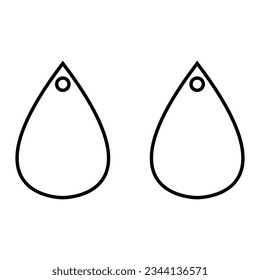 Earrings icon vector set. Teardrop earrings illustration sign collection. Bijouterie symbol or logo.