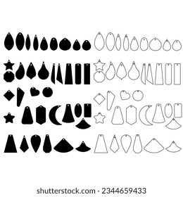 Earrings icon vector set. Teardrop earrings illustration sign collection. Bijouterie symbol or logo.