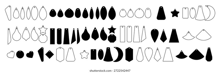 Ohrringe Symbol Vektorsatz Tränentropfen Ohrringe Illustration