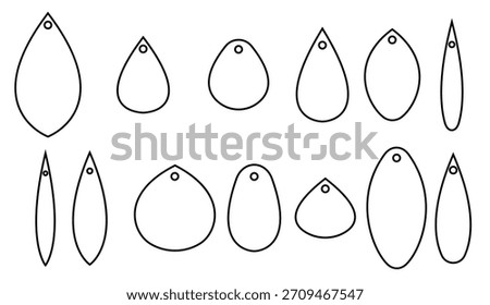 earrings icon vector set teardrop earrings illustration