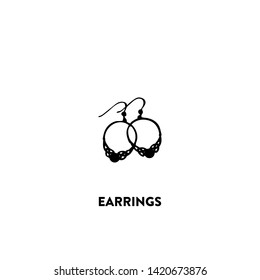 earrings icon vector. earrings sign on white background. earrings icon for web and app