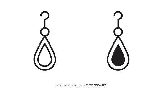 Ícones de brincos no fundo branco. Sinal de vetor de linha, símbolo para web e celular