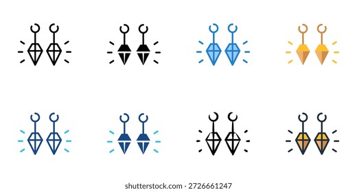 Los iconos de pendientes establecen una colección de estilo múltiple. Trazo editable 
