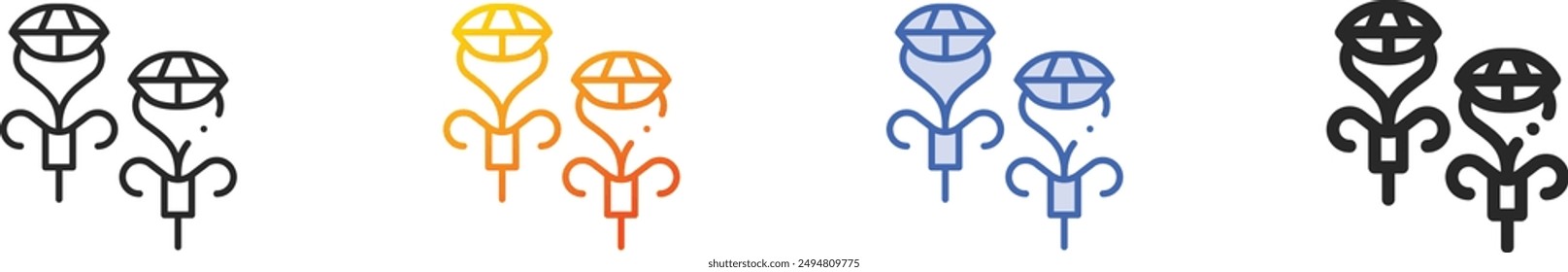 earrings icon.Thin Linear, Gradient, Blue Stroke and bold Style Design Isolated On White Background