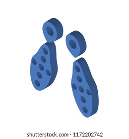 Earrings isometric left top view 3D icon