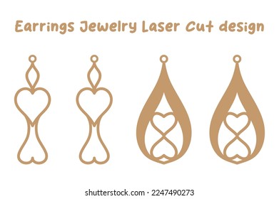 Valentine’s Earrings Jewelry Laser Cut design